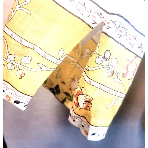 CITRON Butterfly Embroidered Tunic - SMALL - Unique Spring Floral - Ramie Linen - Picture 4 of 13